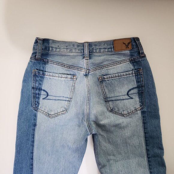 American Eagle Outfitters vintage high-rise two-tone crop jeans 0 R inseam 25" - Picture 4 of 15